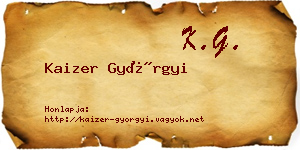 Kaizer Györgyi névjegykártya